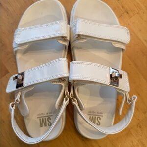 Steve Madden white and gold sandals